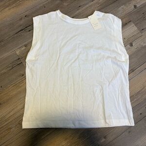 A New Day sleeveless Tshirt XL white new with tags
